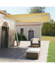 Auvent automatique sur pied 400x350 cm Jaune/Blanc | Mobilier & Déco