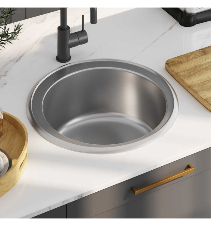 Évier de cuisine avec crépine et piège Acier inoxydable | Mobilier & Déco