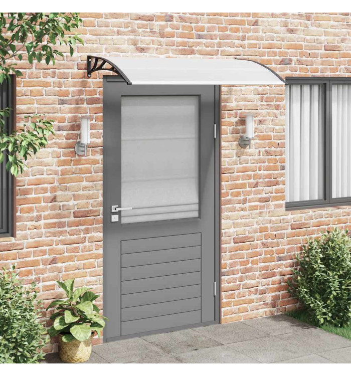 Auvent de porte Noir et transparent 150x75 cm PC | Mobilier & Déco