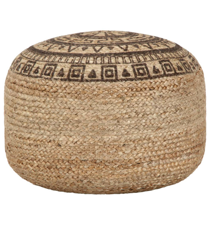 Pouf fait à la main Marron 45 x 30 cm Jute | Mobilier & Déco