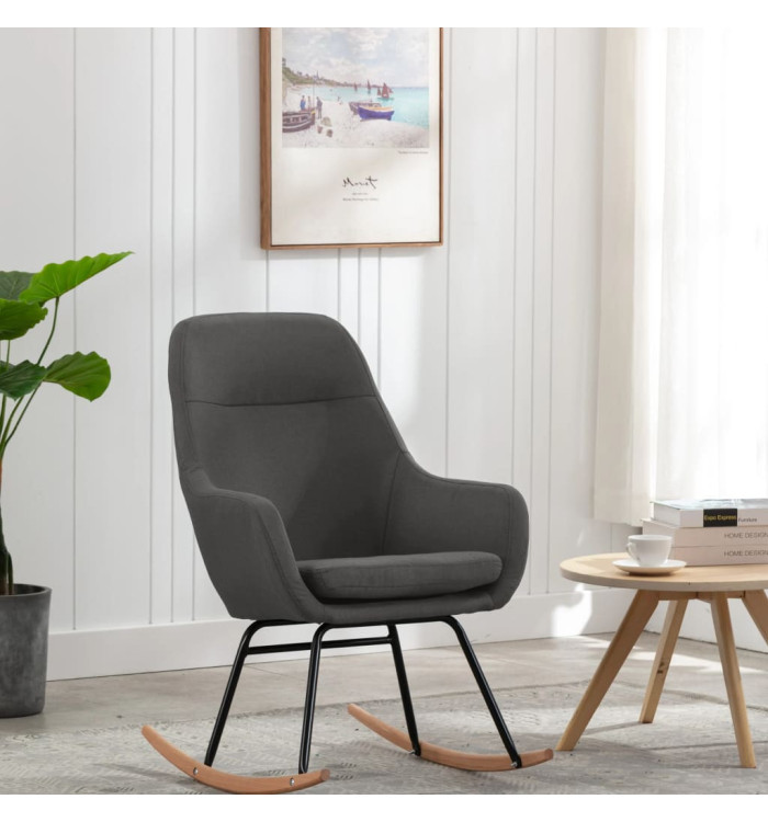 Chaise à bascule Gris foncé Tissu | Mobilier & Déco