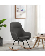 Chaise à bascule Gris foncé Tissu | Mobilier & Déco