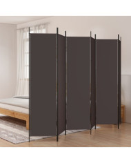 Cloison de séparation 6 panneaux Marron 300x200 cm Tissu | Mobilier & Déco