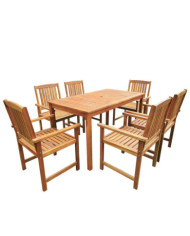 Jeu de salle à manger d'extérieur 7 pcs Bois d'acacia solide | Mobilier & Déco