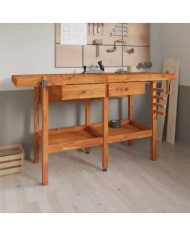 Établi avec tiroirs et étaux 162x62x83 cm Bois massif d'acacia | Mobilier & Déco