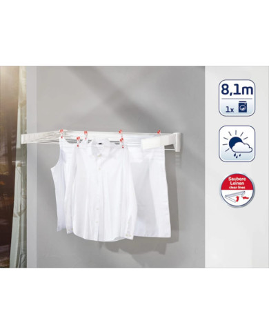 Leifheit Étendoir mural Telegant Plus 100 blanc 83100 | Mobilier & Déco