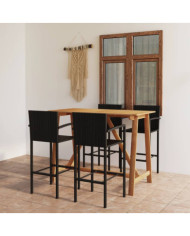 Ensemble de bar de jardin 5 pcs Noir | Mobilier & Déco