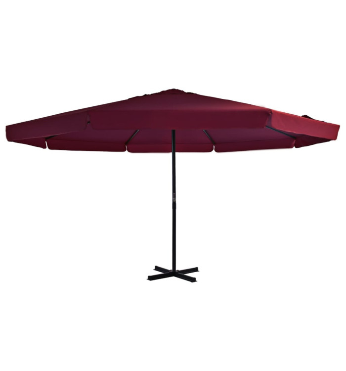 Parasol d'extérieur avec mât en aluminium 500 cm rouge bordeaux | Mobilier & Déco