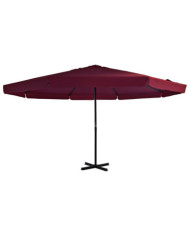 Parasol d'extérieur avec mât en aluminium 500 cm rouge bordeaux | Mobilier & Déco