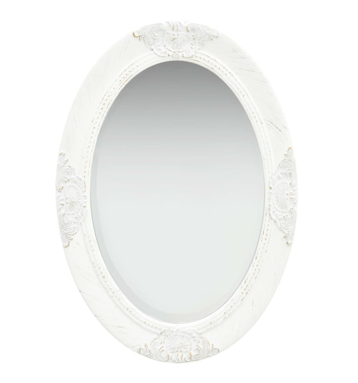 Miroir mural style baroque 50x70 cm Blanc | Mobilier & Déco