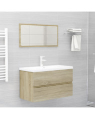 Meubles de salle de bain chêne sonoma bois d'ingénierie | Mobilier & Déco