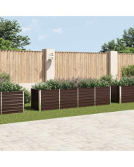 Lit surélevé de jardin Marron 320x80x77 cm Acier galvanisé | Mobilier & Déco