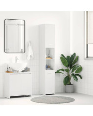 Armoire de salle de bain Blanc brillant Bois d'ingénierie | Mobilier & Déco