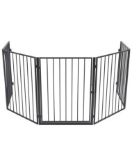 Clôture de cheminée pour animaux de compagnie Noir Acier | Mobilier & Déco