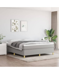 Sommier à lattes de lit avec matelas Gris clair 180x200cm Tissu | Mobilier & Déco