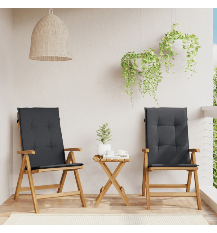 Chaises de jardin inclinables lot de 2 et coussins teck massif | Mobilier & Déco