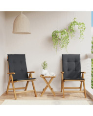 Chaises de jardin inclinables lot de 2 et coussins teck massif | Mobilier & Déco