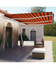Auvent manuel rétractable sur pied 600x350 cm Orange/marron | Mobilier & Déco