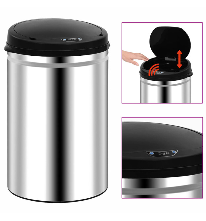 Poubelle à capteur automatique 30 L Acier inoxydable | Mobilier & Déco