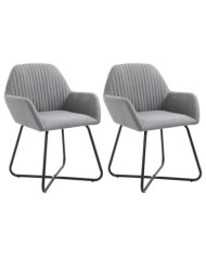 Chaises à manger lot de 2 gris clair tissu | Mobilier & Déco