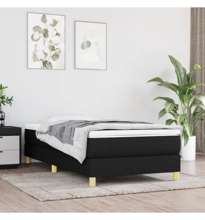 Cadre de lit sans matelas noir 90x190 cm tissu | Mobilier & Déco