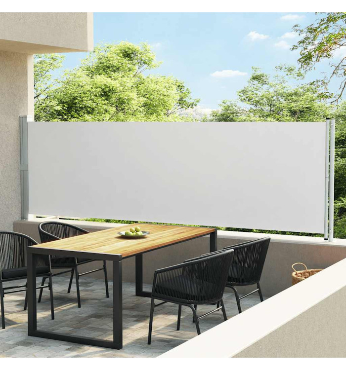 Auvent latéral rétractable de patio 140x600 cm Crème | Mobilier & Déco