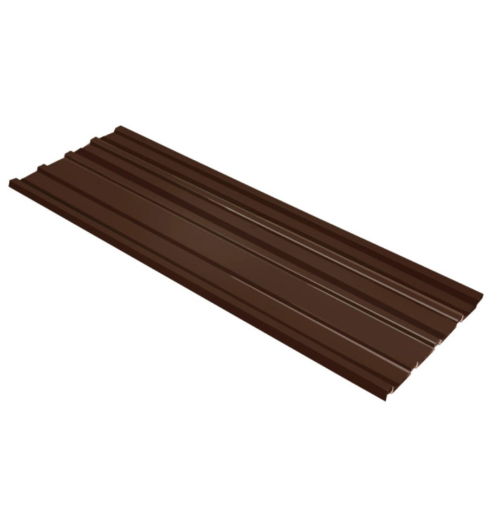 Panneaux de toiture 12 pcs Acier galvanisé Marron | Mobilier & Déco