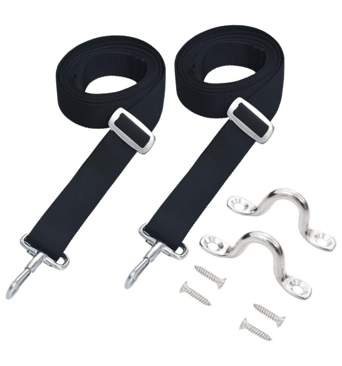 Sangles de toit bimini 2 pcs Tissu et acier inoxydable | Mobilier & Déco