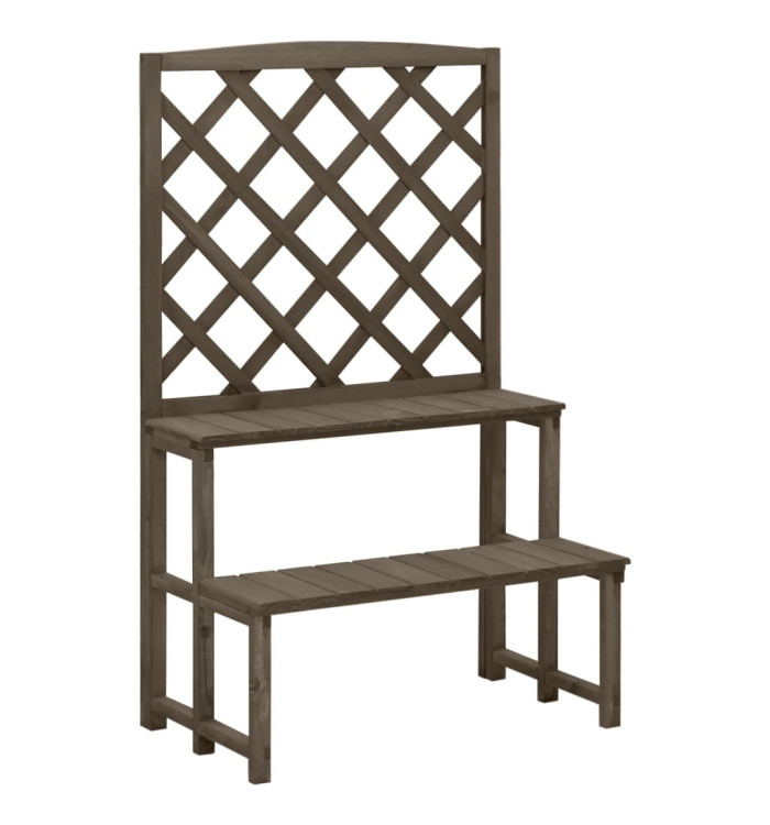 Support de plantes et treillis Gris 70x42x115 cm Bois de sapin | Mobilier & Déco