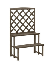 Support de plantes et treillis Gris 70x42x115 cm Bois de sapin | Mobilier & Déco