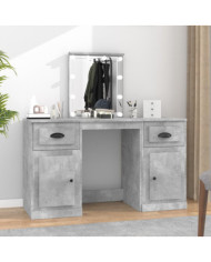 Coiffeuse avec LED gris béton 130x50x132,5 cm | Mobilier & Déco