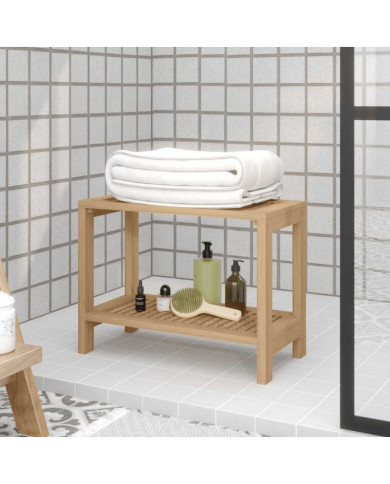 Table d'appoint de salle de bain 60x30x45cm bois de teck solide | Mobilier & Déco
