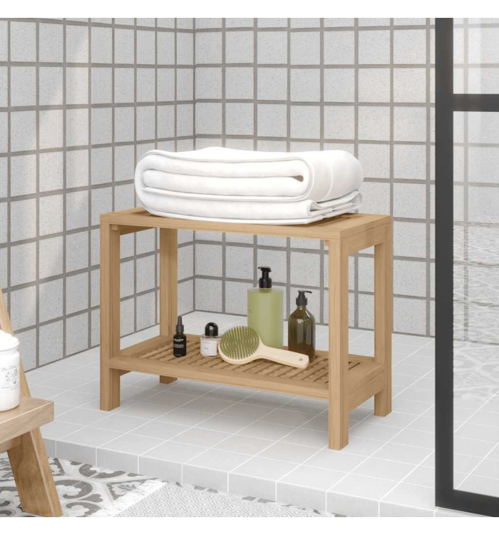 Table d'appoint de salle de bain 60x30x45cm bois de teck solide | Mobilier & Déco
