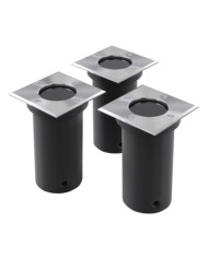 Lampes encastrées au sol d'extérieur 3 pcs Carré | Mobilier & Déco