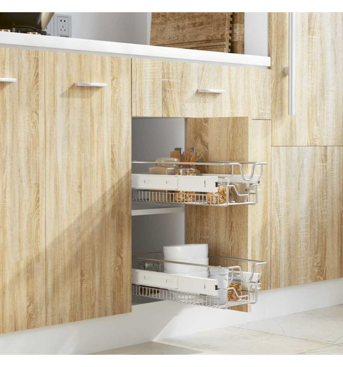 Panier en treillis métallique 2 pcs 300 mm Argenté | Mobilier & Déco