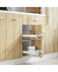 Panier en treillis métallique 2 pcs 300 mm Argenté | Mobilier & Déco