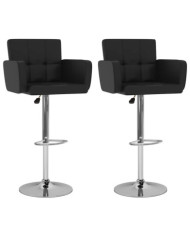 Tabourets de bar lot de 2 noir similicuir | Mobilier & Déco
