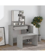 Ensemble de coiffeuse Gris béton 86,5x35x136 cm | Mobilier & Déco