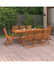 Ensemble à manger de jardin 9 pcs 220x90x75 cm bois d'acacia | Mobilier & Déco