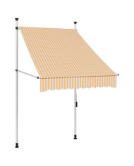 Auvent rétractable manuel 100 cm Rayures oranges et blanches | Mobilier & Déco