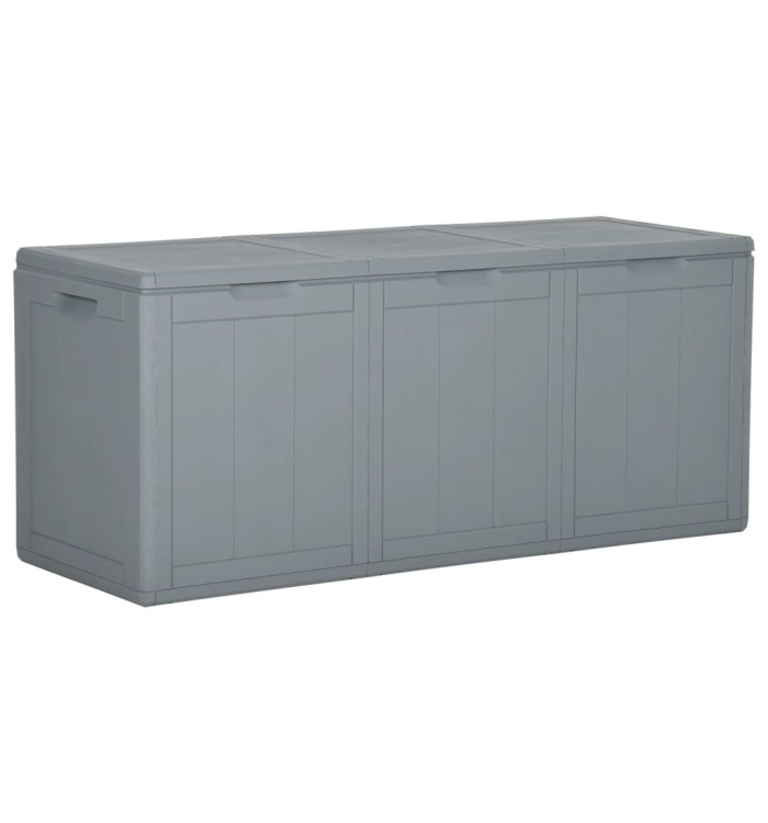 Boîte de rangement de jardin 270 L Gris PP Rotin | Mobilier & Déco