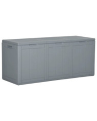 Boîte de rangement de jardin 270 L Gris PP Rotin | Mobilier & Déco