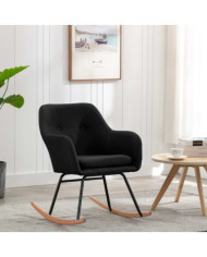Chaise à bascule Noir Tissu | Mobilier & Déco