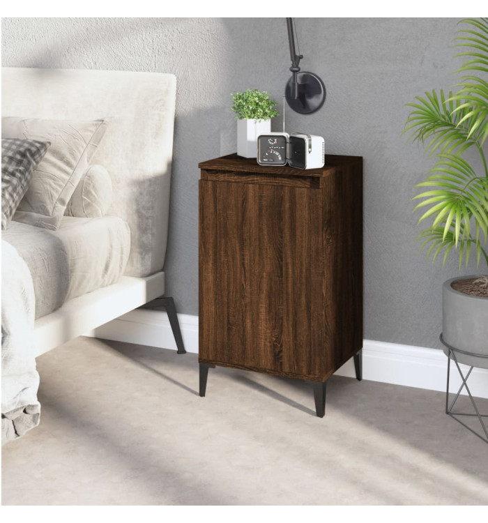 Table de chevet chêne marron 40x35x70 cm bois d'ingénierie | Mobilier & Déco