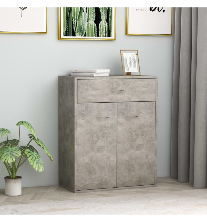 Buffet Gris béton 60x30x75 cm Bois d'ingénierie | Mobilier & Déco