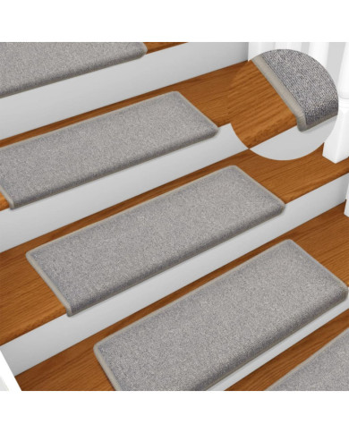Tapis d'escalier 15 pcs 65x21x4 cm Gris clair | Mobilier & Déco