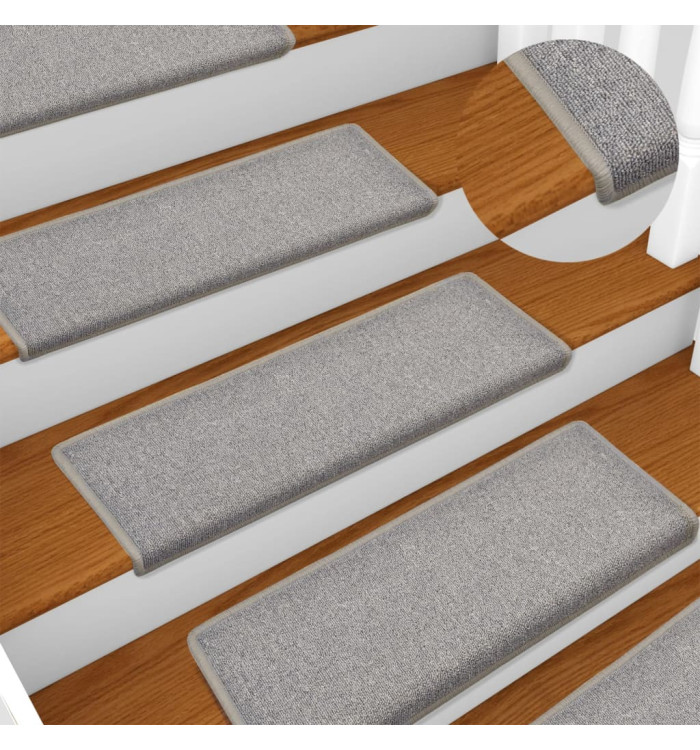 Tapis d'escalier 15 pcs 65x21x4 cm Gris clair | Mobilier & Déco