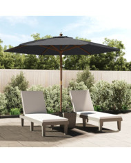 Parasol de jardin avec mât en bois noir 299x240 cm | Mobilier & Déco