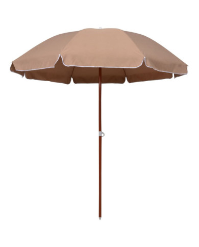 Parasol de jardin avec mât en acier 240 cm taupe | Mobilier & Déco
