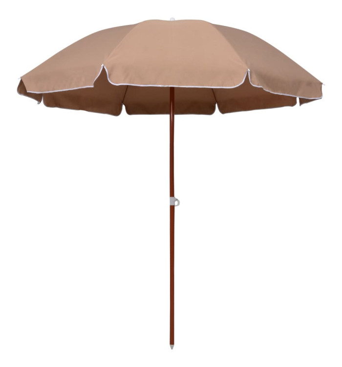 Parasol de jardin avec mât en acier 240 cm taupe | Mobilier & Déco